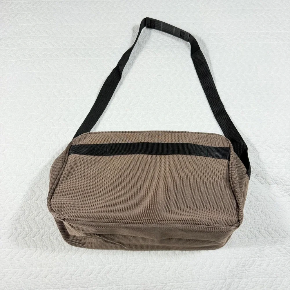 Protocol Travel Messenger Bag Unisex OS Brown Canvas Adjustable Strap EUC